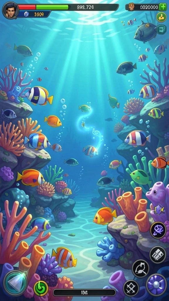 Pemandangan indah dalam level game yang menakjubkan.
