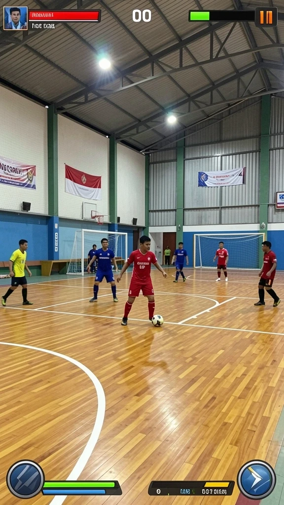 Tampilan level menantang dengan rintangan yang menarik.