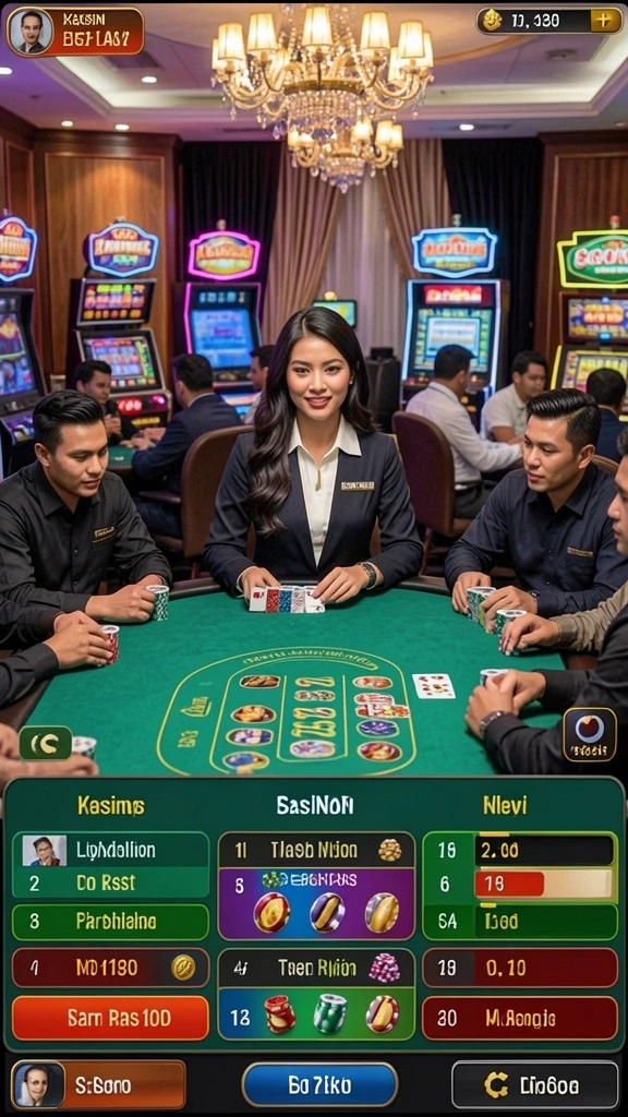 Suasana permainan yang mendebarkan dan interaktif.