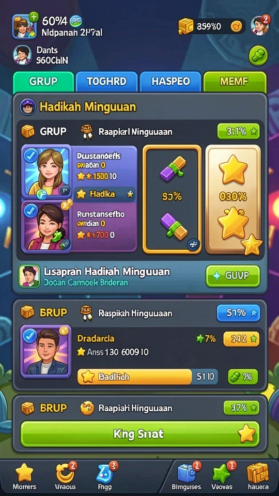 Tangkapan layar memperlihatkan item power-up yang tersedia.