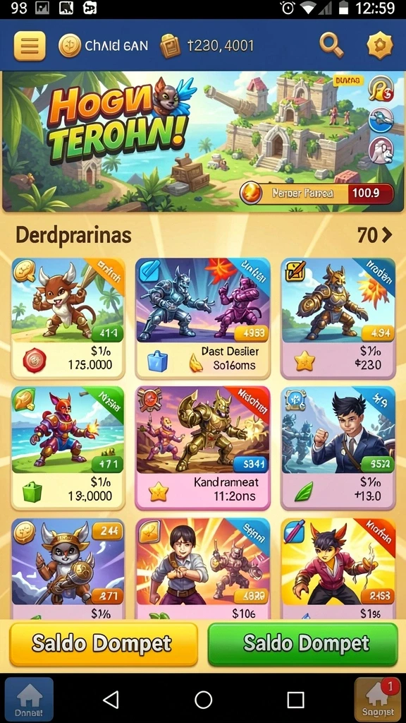 Menampilkan level pertama yang penuh warna dan tantangan.