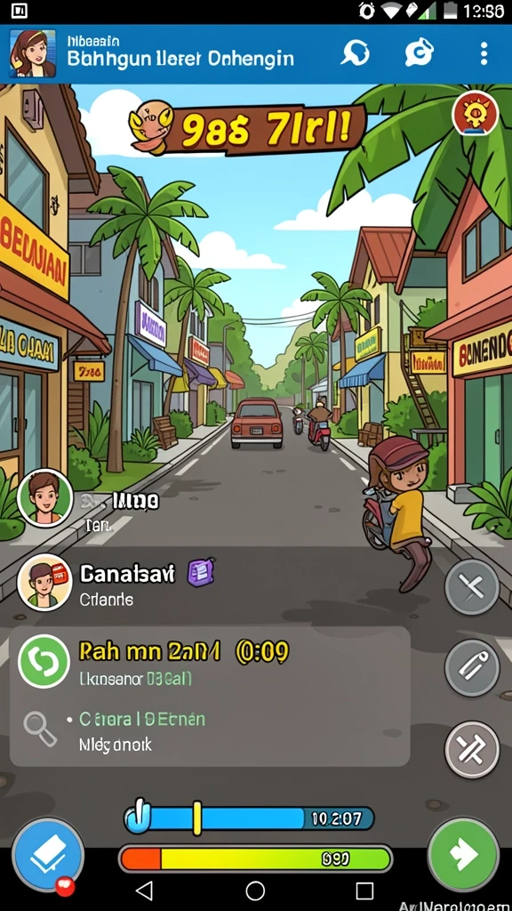Pengaturan pertempuran yang mendebarkan dan seru.
